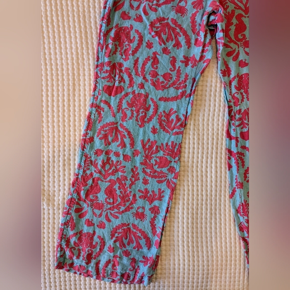 Lilly Pulitzer Linen Beach Resort Pants Shorely Blue Don't Be Shelfish Size XL - Picture 8 of 15